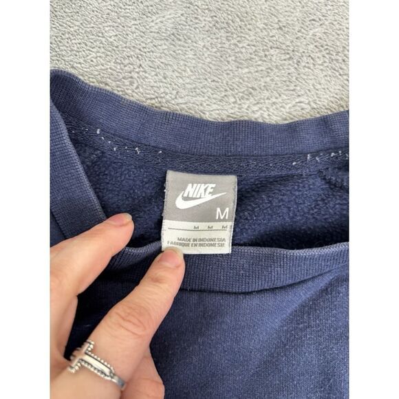Vintage Y2K Nike Sportswear Pullover Sweatshirt Men's Medium Blue - Picture 4 of 8